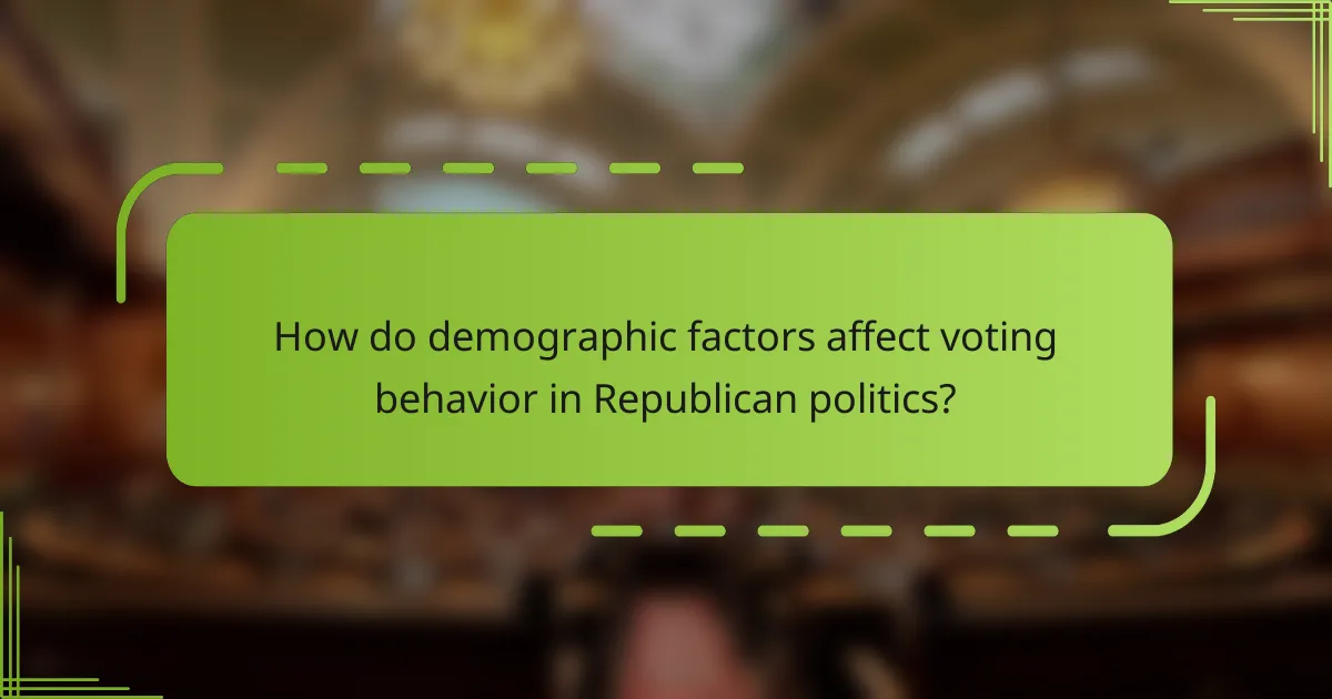 How do demographic factors affect voting behavior in Republican politics?