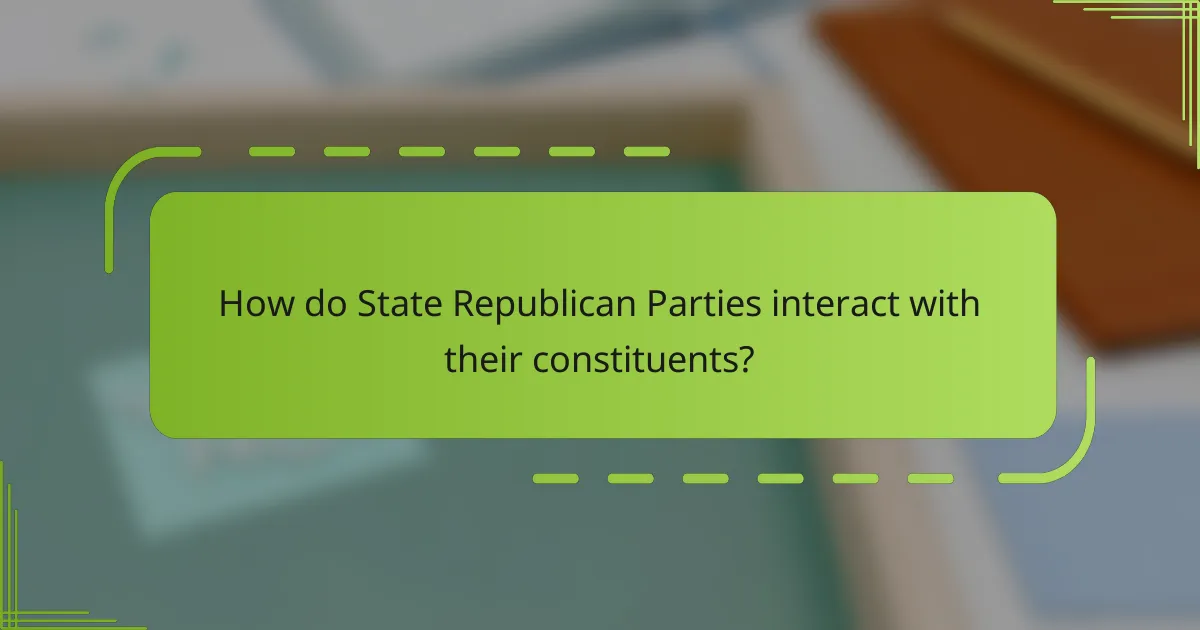 How do State Republican Parties interact with their constituents?