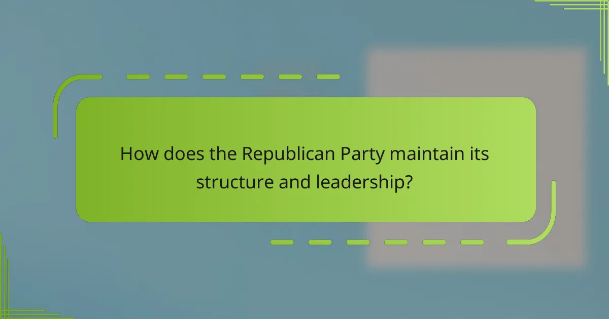 How does the Republican Party maintain its structure and leadership?