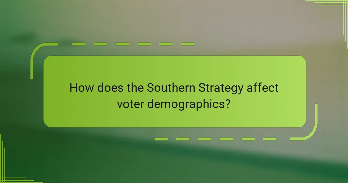 How does the Southern Strategy affect voter demographics?