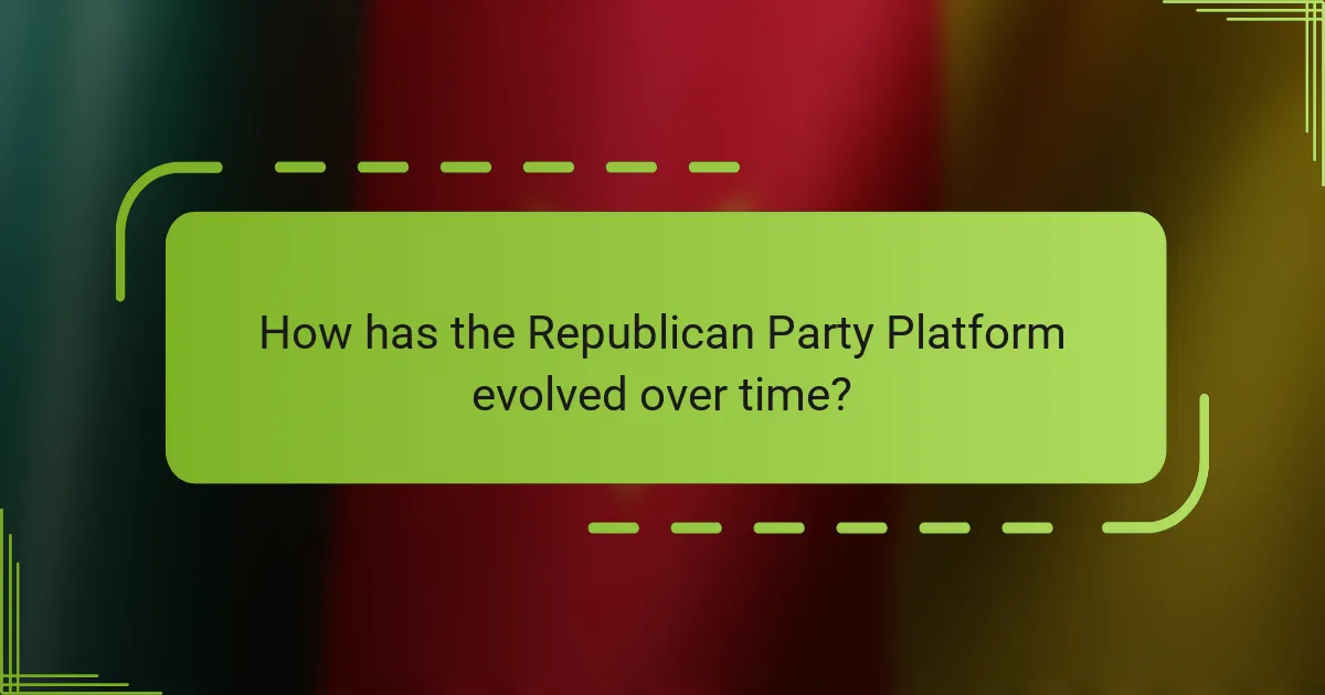 How has the Republican Party Platform evolved over time?