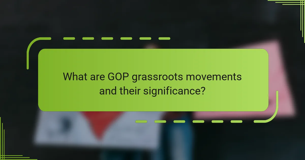 What are GOP grassroots movements and their significance?