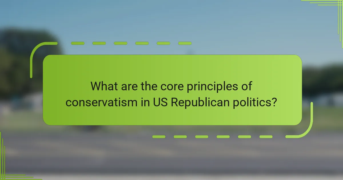 What are the core principles of conservatism in US Republican politics?