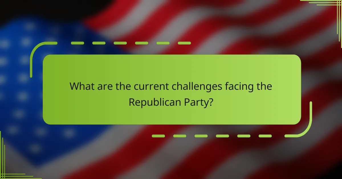 What are the current challenges facing the Republican Party?