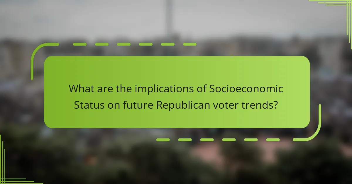 What are the implications of Socioeconomic Status on future Republican voter trends?