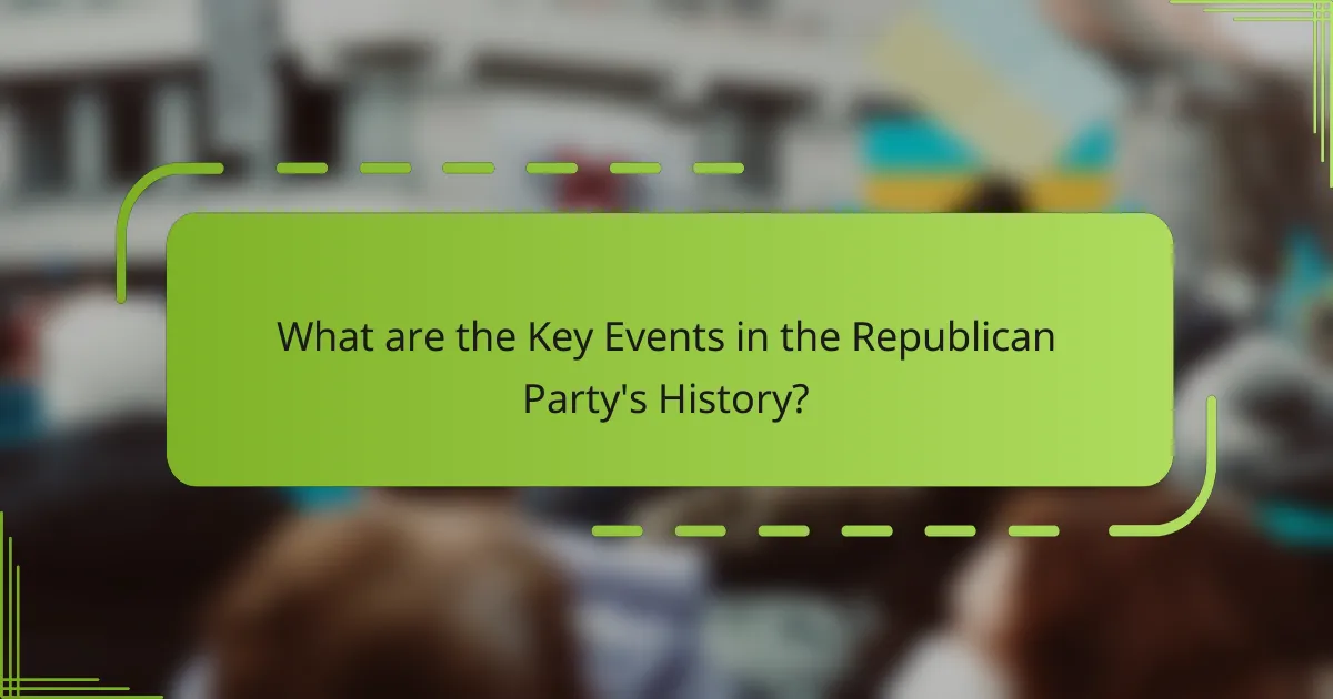 What are the Key Events in the Republican Party's History?