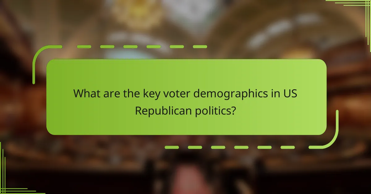 What are the key voter demographics in US Republican politics?