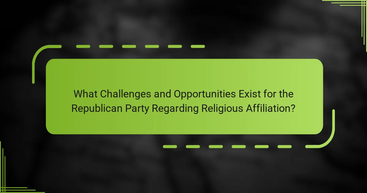 What Challenges and Opportunities Exist for the Republican Party Regarding Religious Affiliation?