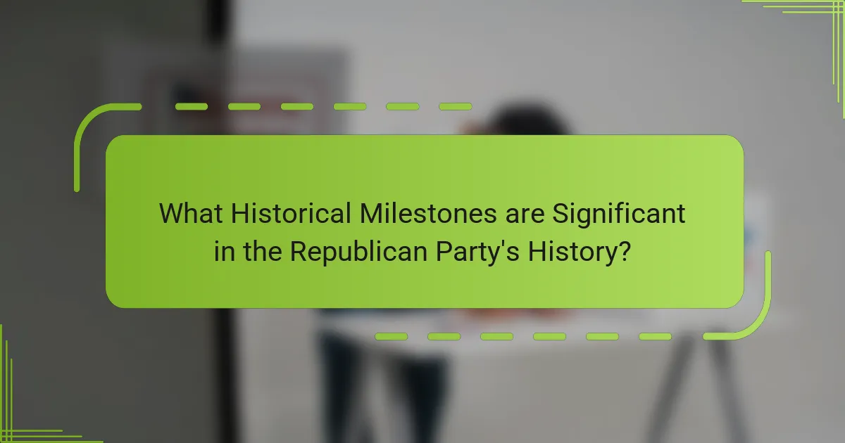What Historical Milestones are Significant in the Republican Party's History?
