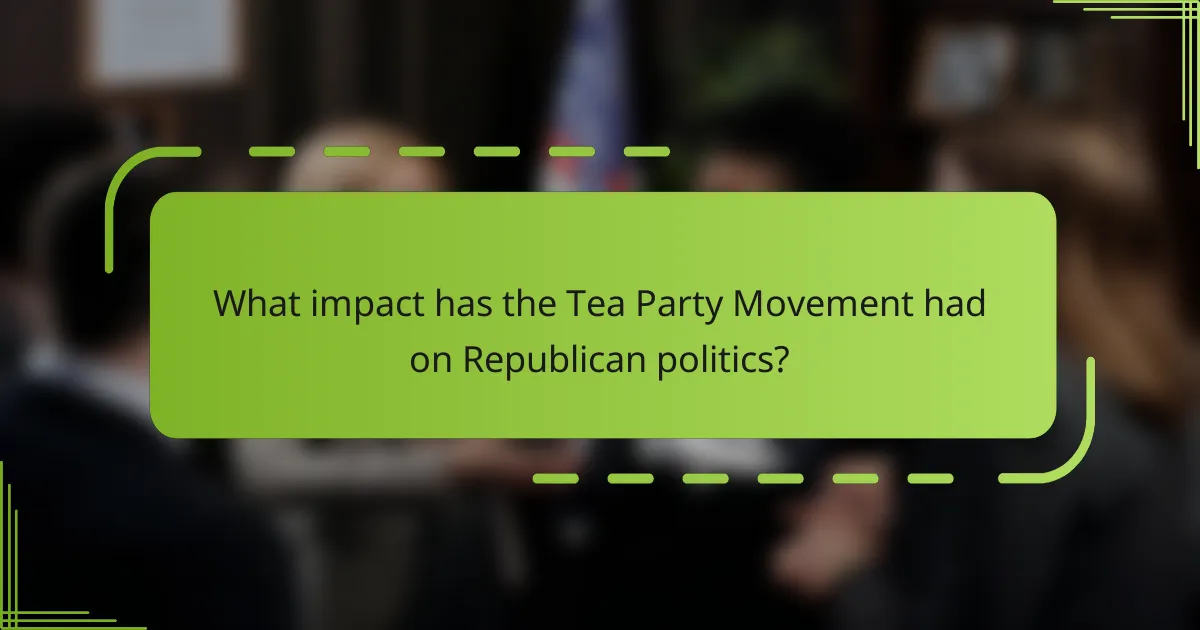 What impact has the Tea Party Movement had on Republican politics?