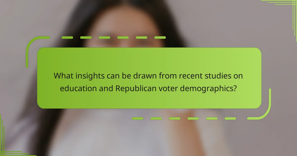 What insights can be drawn from recent studies on education and Republican voter demographics?