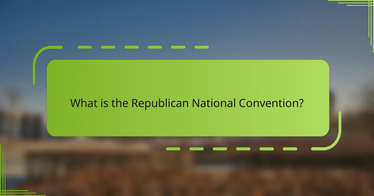 What is the Republican National Convention?